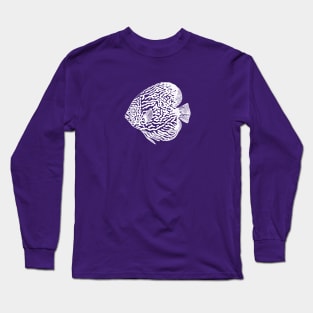 Pompadour or Discus Fish - aquarists detailed fish design Long Sleeve T-Shirt